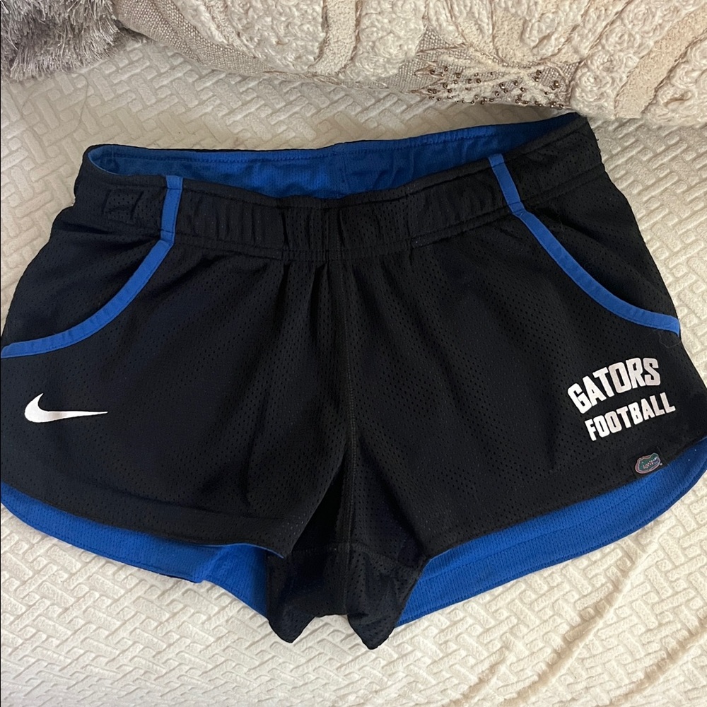 Nike Florida Gators Football UF Women's Black and Blue Athletic Shorts